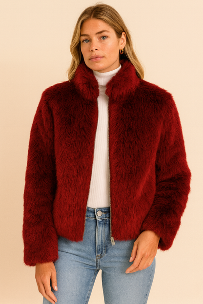 Dames Faux Fur Jas Imitatie Bont Luxe Look - StudioMarella