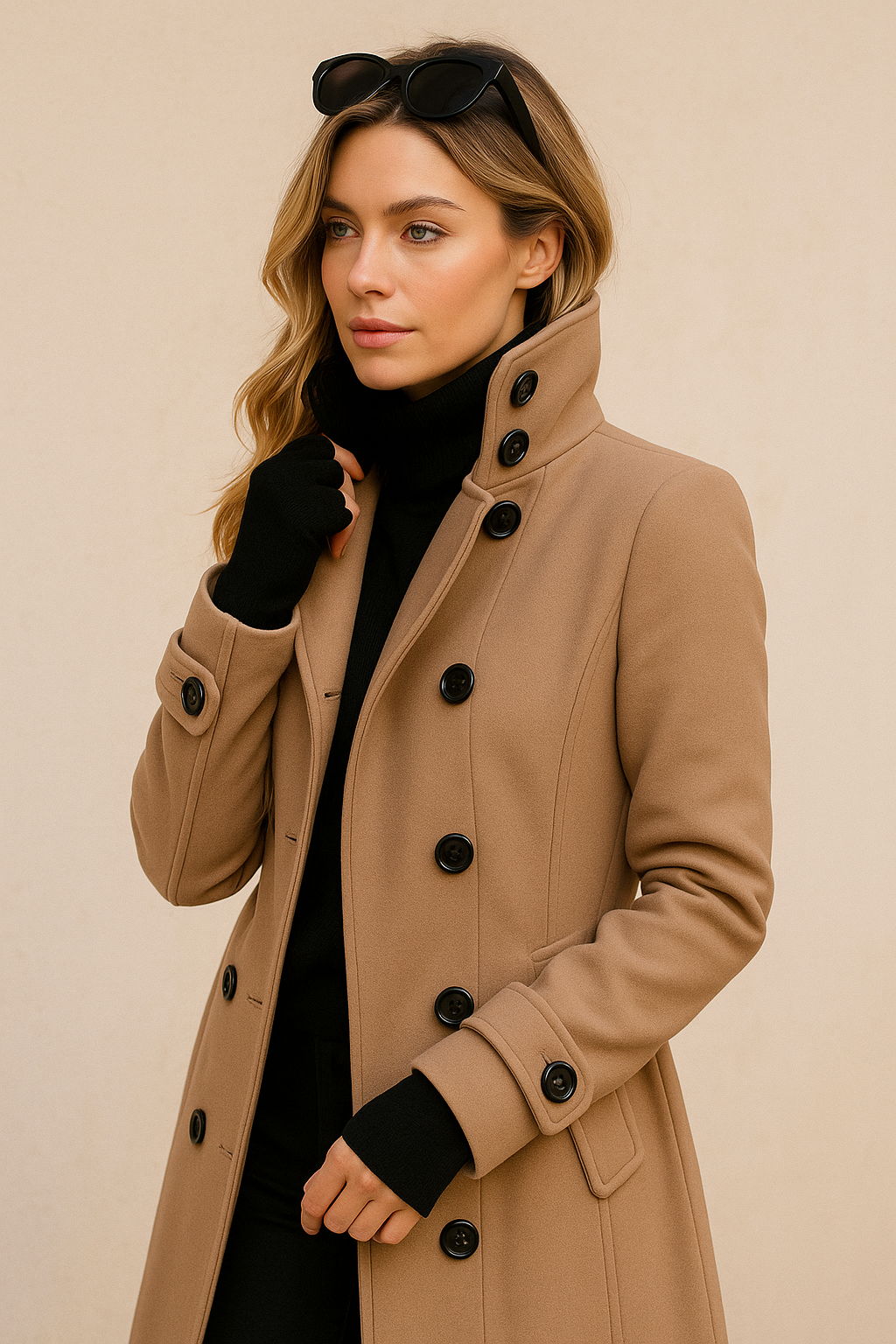 Dames Wollen Jas Warme Mantel met Ceintuur Elegante Stijl - StudioMarella