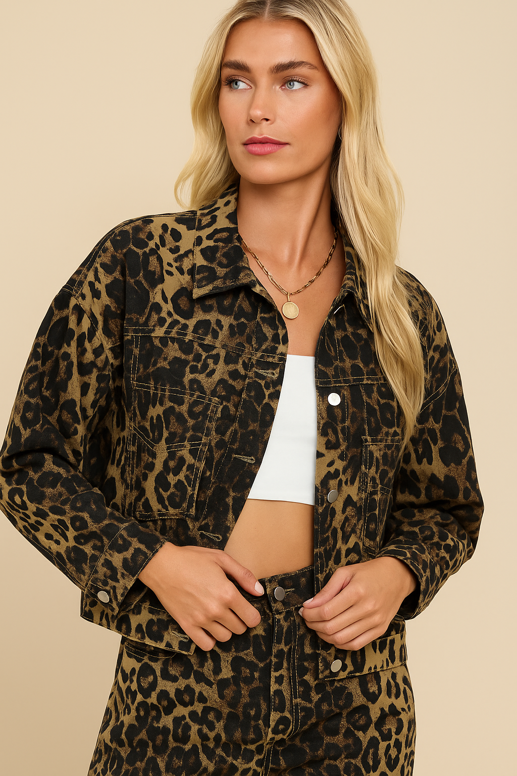Dames Jas Leopard Print Streetwear Modieus - StudioMarella