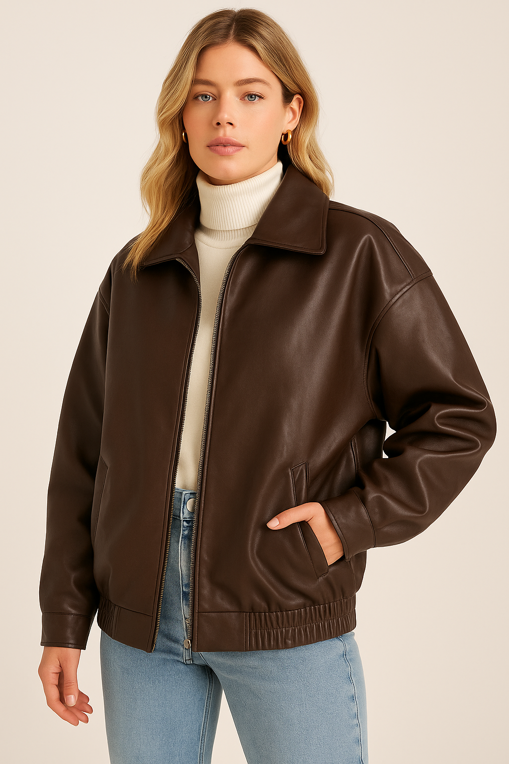 Dames Bomberjack Zwart Oversized Comfortabele Jas