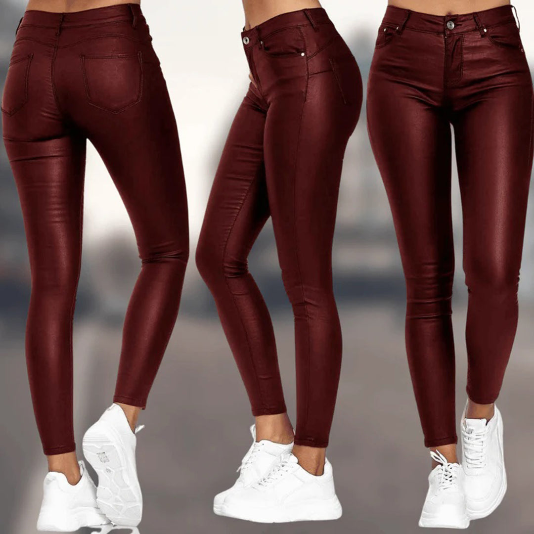 Dames Broek Skinny Leerlook Stijl
