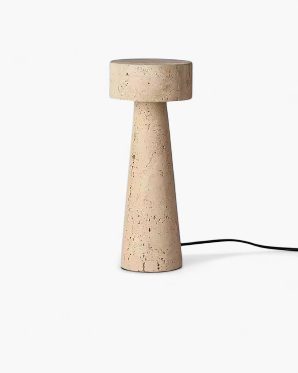 Tafellamp Travertin Natuursteen Kolom Design 30cm Beige Sfeerverlichting