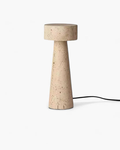 Tafellamp Travertin Natuursteen Kolom Design 30cm Beige Sfeerverlichting