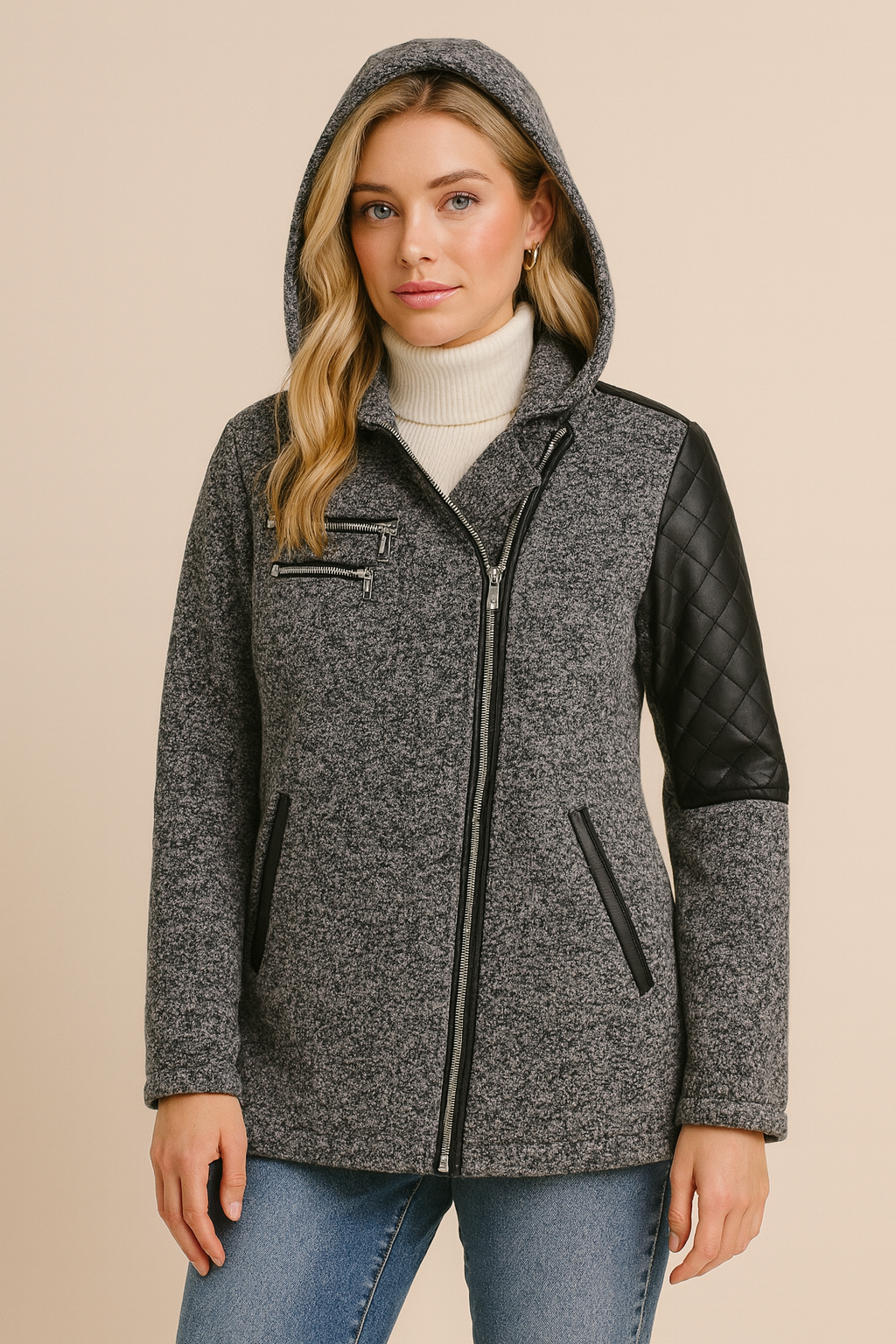 Dames Tussenjas Warm Quilted Capuchon Stijlvol - StudioMarella
