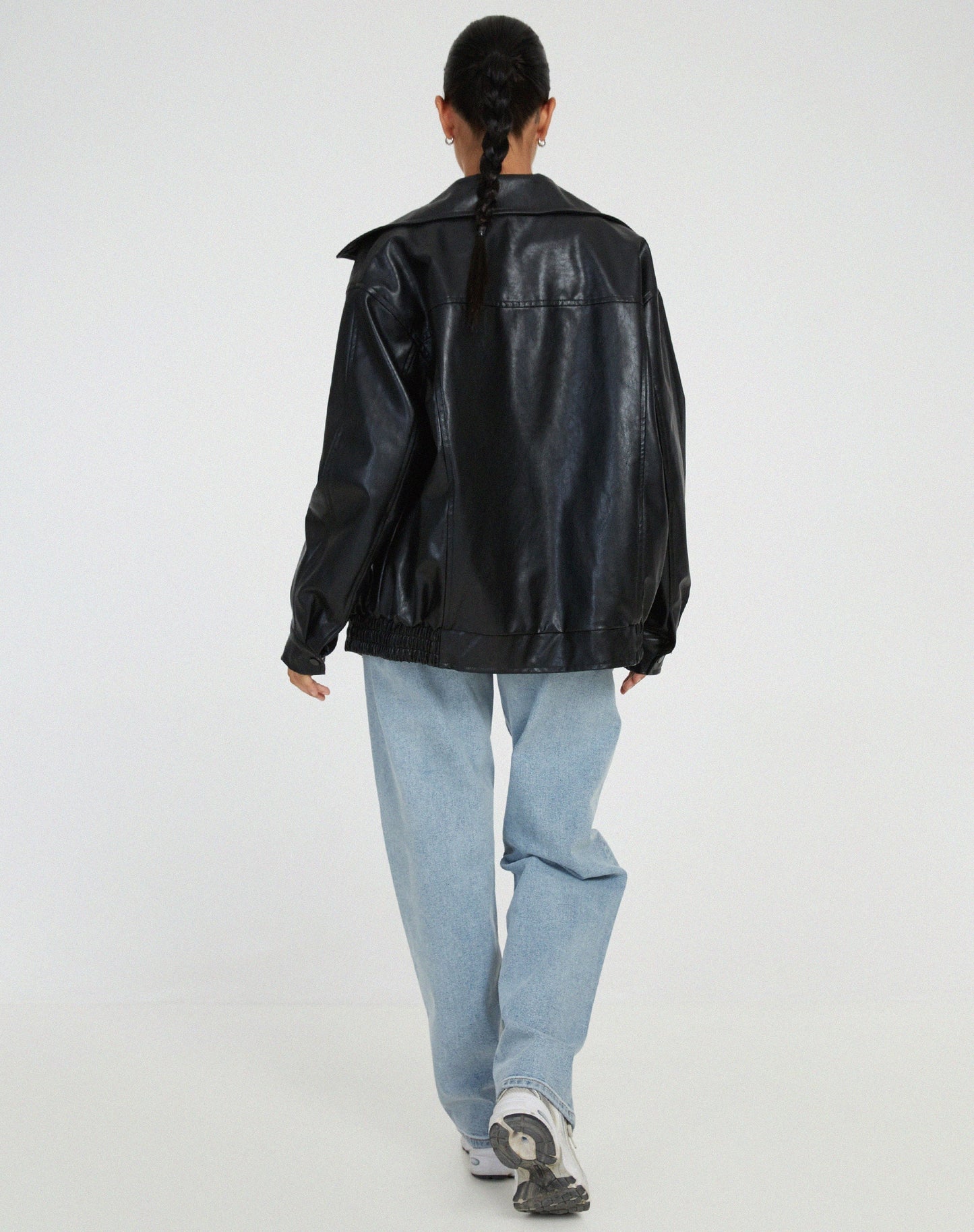 Dames Bomberjack Zwart Oversized Comfortabele Jas