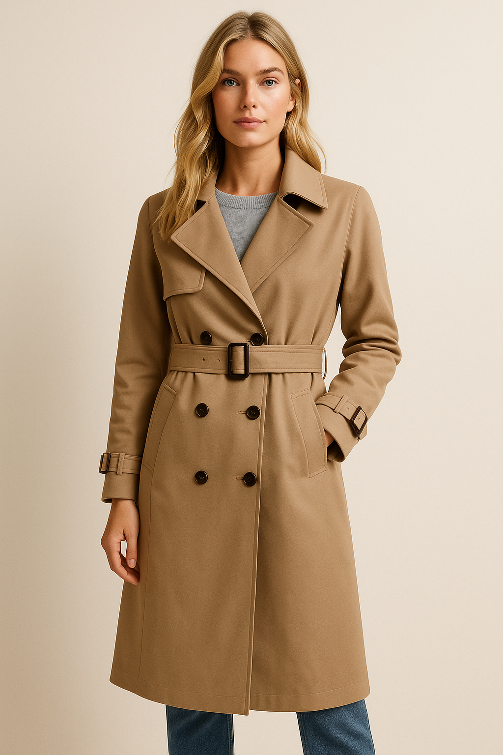 Dames Trenchcoat Waterdicht Mid Lengte Stijlvol - StudioMarella