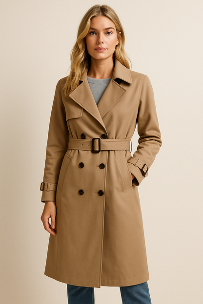 Dames Trenchcoat Waterdicht Mid Lengte Stijlvol - StudioMarella