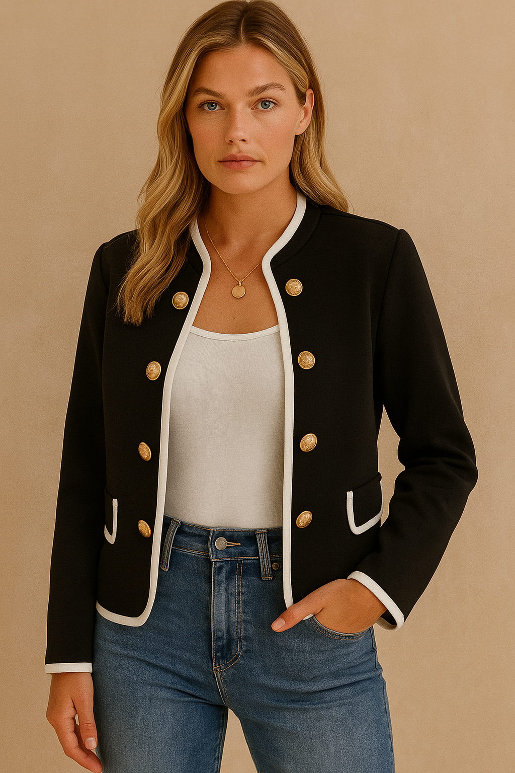 Dames Jas Met Gouden Knopen City Chic Bellair - StudioMarella
