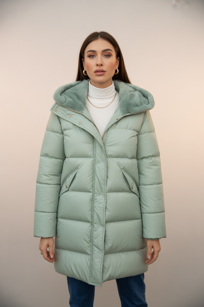 Dames Parka Jas Gewatteerd Waterdicht met Capuchon en Viltbont