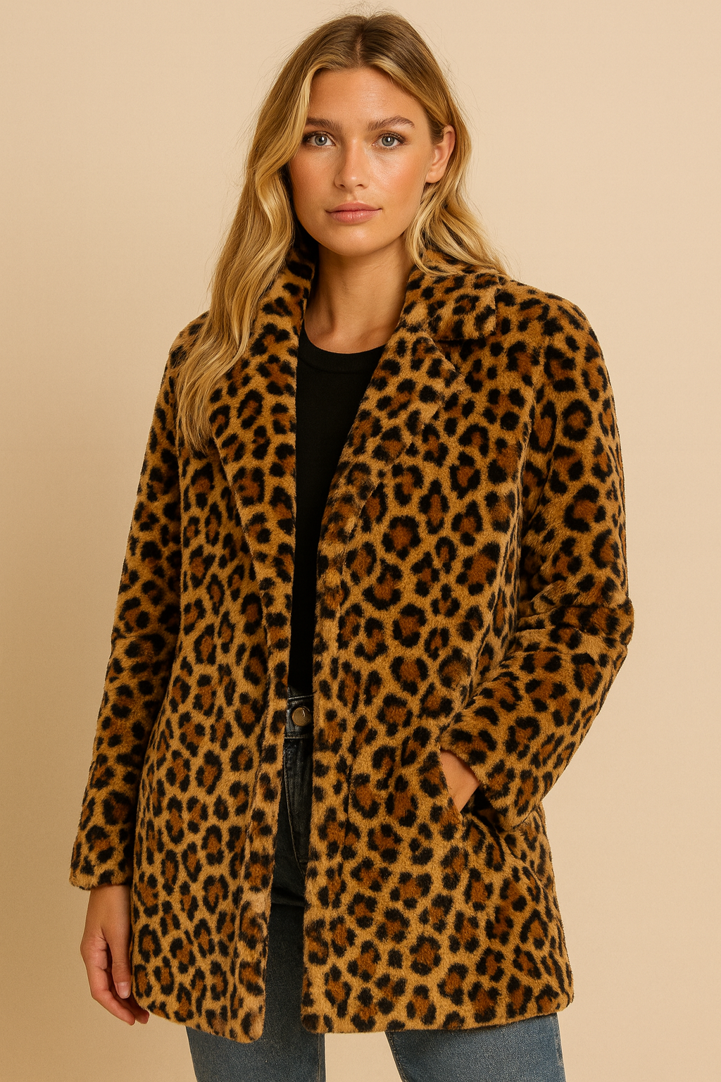 Dames Jas Faux Fur Leopard Print Trendy en Stijlvolle Jas - StudioMarella