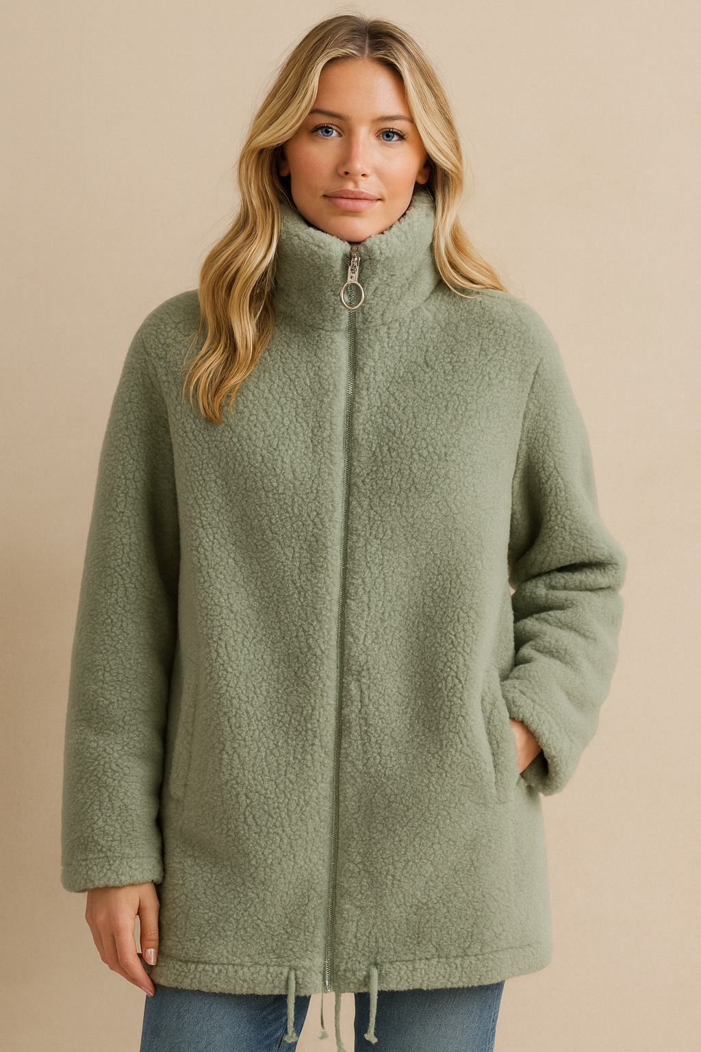 Dames Faux Fur Jas Rits Opstaande Kraag Warm en Stijlvol - StudioMarella
