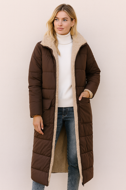 Dames Winterjas Lange Teddyjas Warm en Stylish - StudioMarella