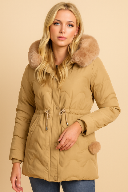 Dames Winterjas Warm en Gewatteerd met Afneembare Capuchon - StudioMarella