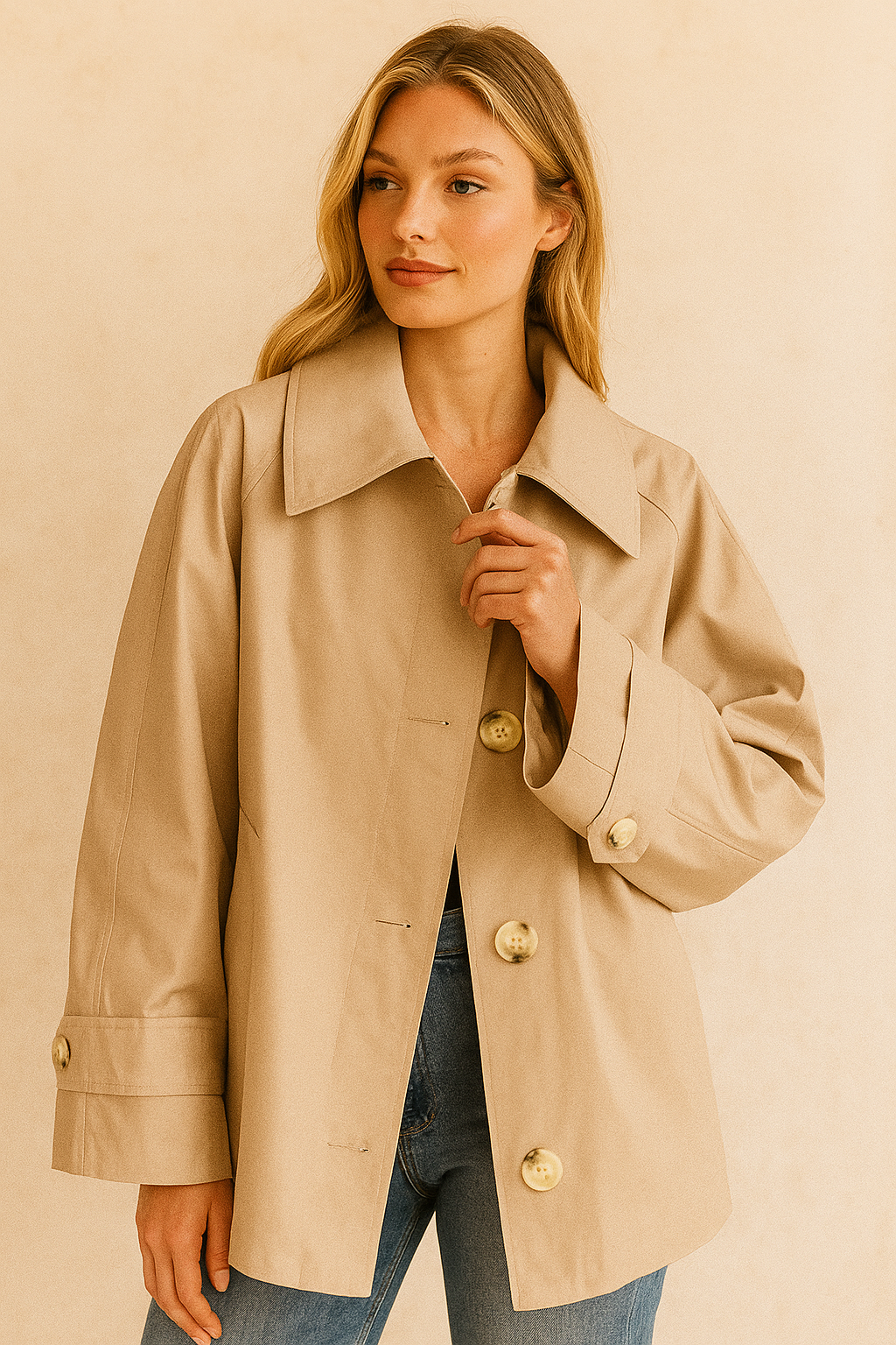 Dames Trenchcoat Kort Leren Look Stijlvol - StudioMarella