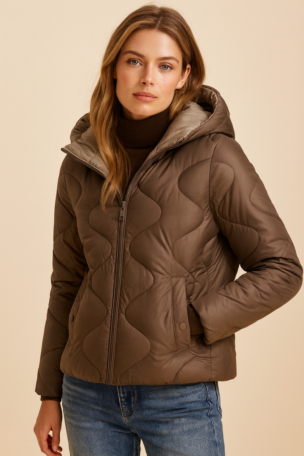 Dames Parka Jas Gewatteerd Waterdicht met Capuchon en Zakken - StudioMarella