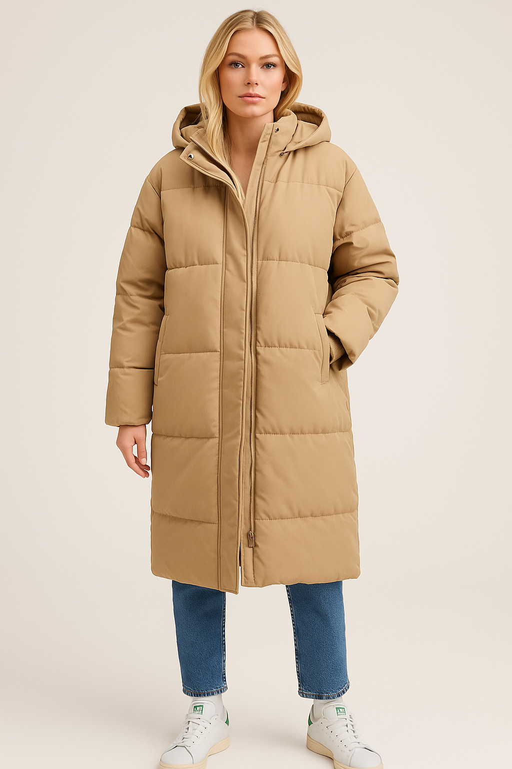 Dames Winterjas Lange Gewatteerde Warme Parka met Capuchon - StudioMarella