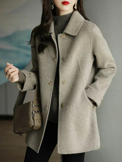 Dames Winterjas Warme Wolmix Coat Elegante Stijl - StudioMarella