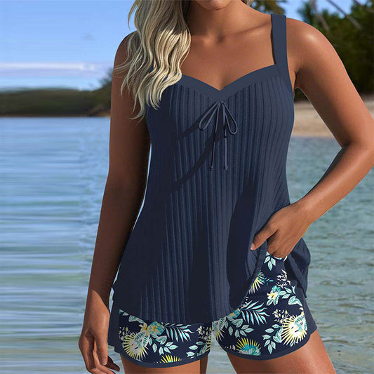 Dames Tankini Set Gestreept Met Korte Broekje - StudioMarella