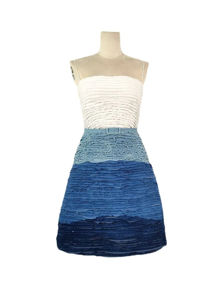 Zomerjurk Blauw Vrouwelijk Comfortabel voor Vakantie
