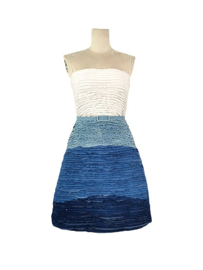 Zomerjurk Blauw Vrouwelijk Comfortabel voor Vakantie