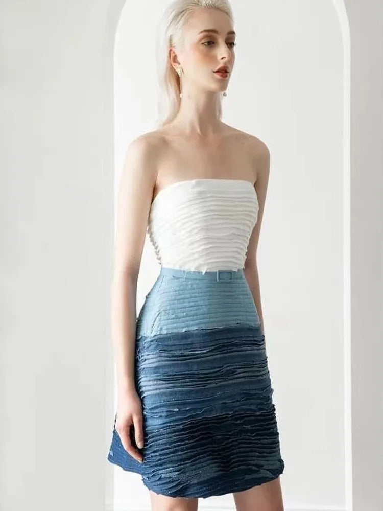 Zomerjurk Blauw Vrouwelijk Comfortabel voor Vakantie