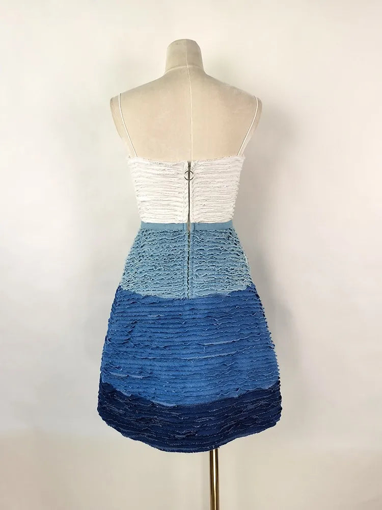 Zomerjurk Blauw Vrouwelijk Comfortabel voor Vakantie