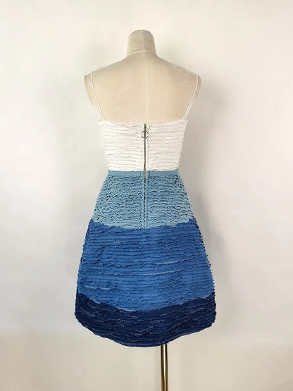 Zomerjurk Blauw Vrouwelijk Comfortabel voor Vakantie
