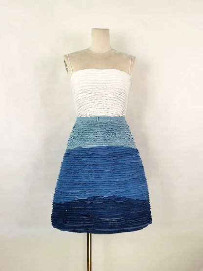 Zomerjurk Blauw Vrouwelijk Comfortabel voor Vakantie