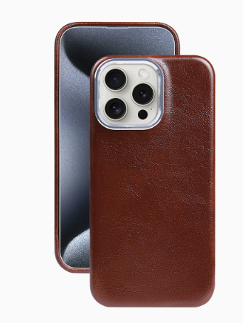 Lederen iPhone Hoesje met Oliewax Afwerking | Luxe Bescherming voor iPhone 13-16 | MagSafe Compatible