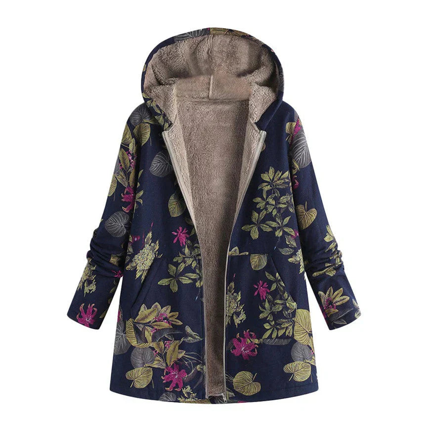 Vrouwelijke Fleece Jas Warm met Bohemian Print