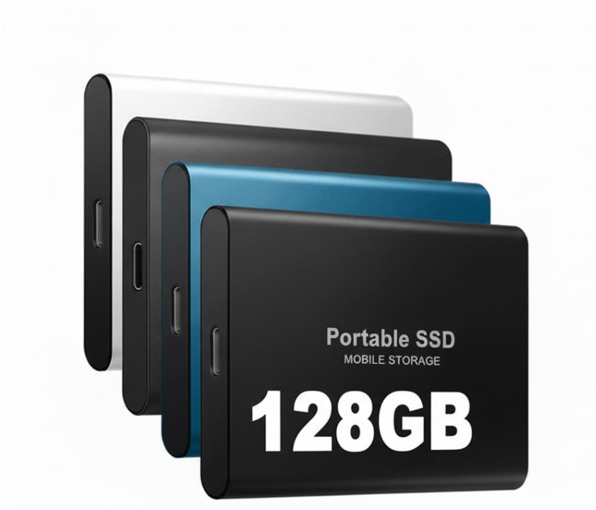 Externe SSD 128GB Ultrasnel Compacte Opslag Aluminium Zilver