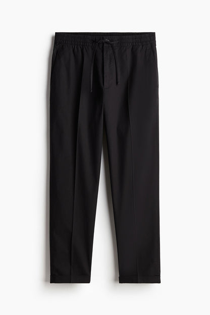 Heren Chino Broek Zwart Met Elasticiteit - StudioMarella