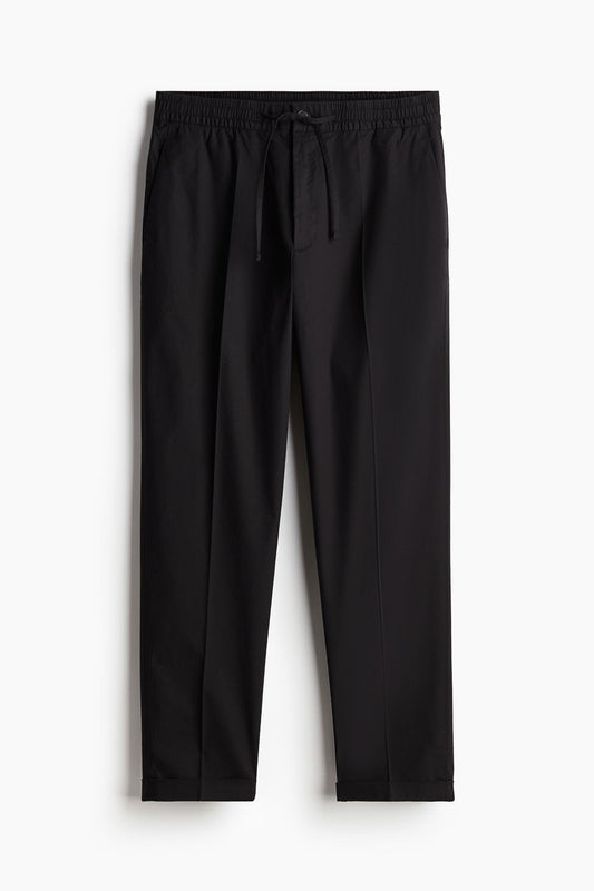 Heren Chino Broek Zwart Met Elasticiteit - StudioMarella
