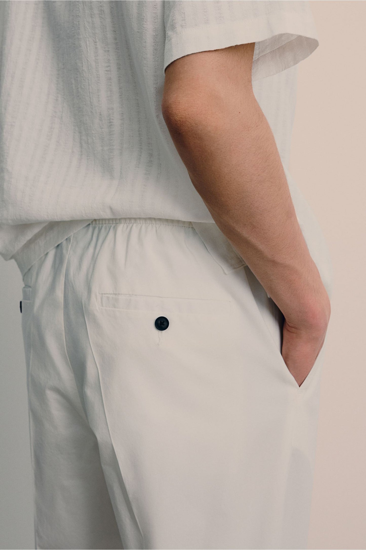 Wit Chino Broek voor Heren Met Koord Sluiting