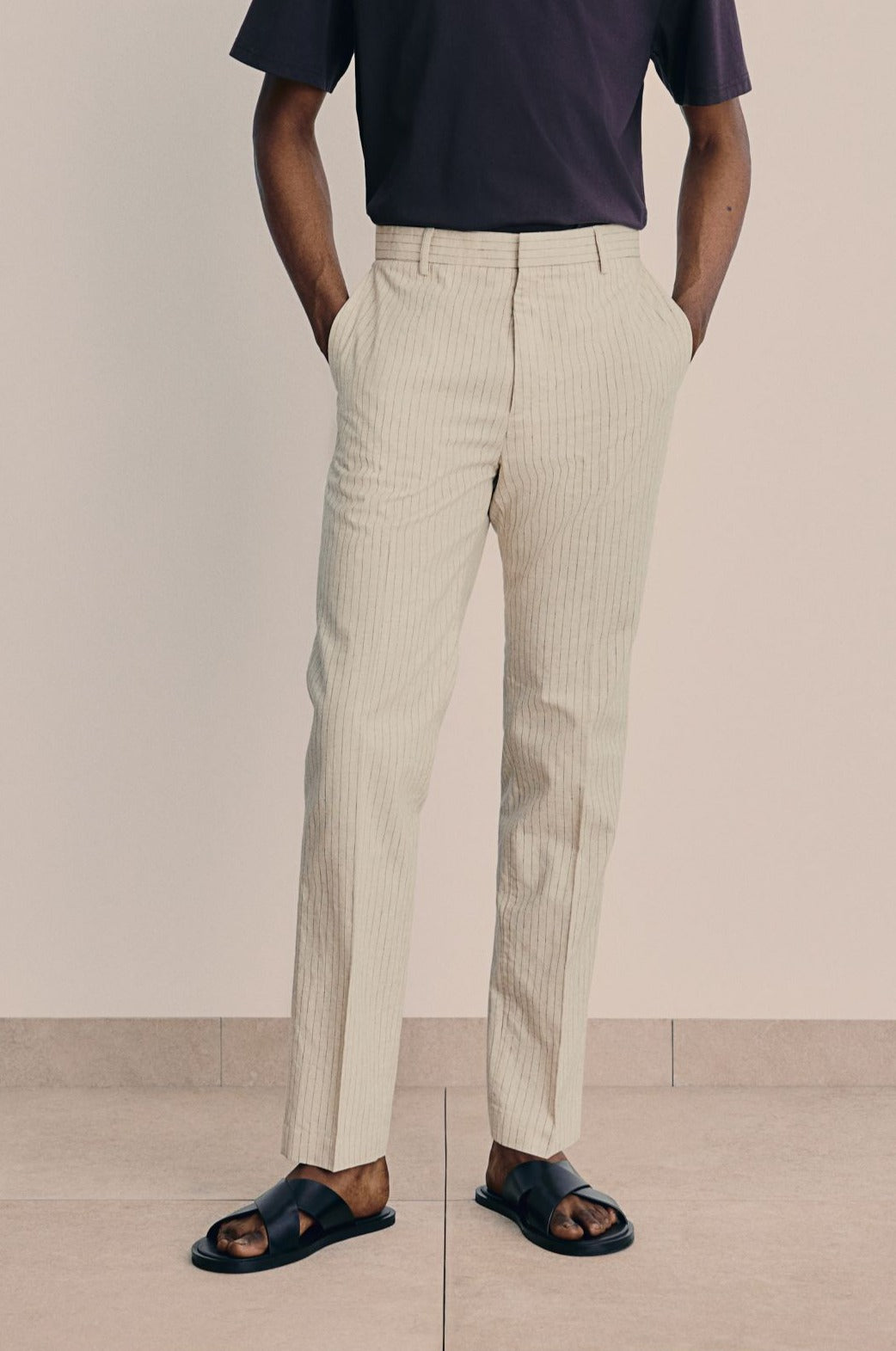 Herenpakbroek Streepjes Elegante Klassieke Stijl