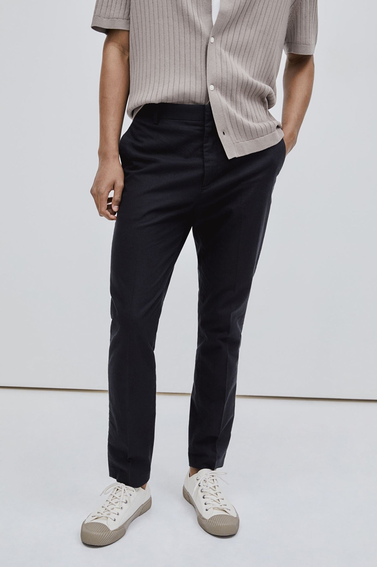 Herenpakbroek Streepjes Elegante Klassieke Stijl