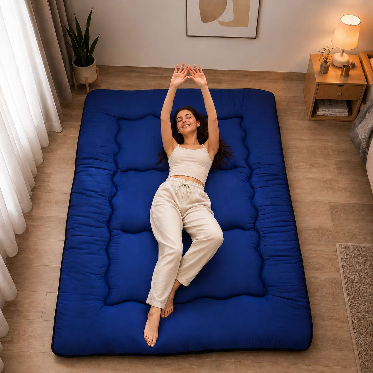 Opvouwbaar Futonmatras 10cm Dik Japanse Slaapmat Volwassenen Kinderen Tatami Yogamat Reisbed Gastenkamer