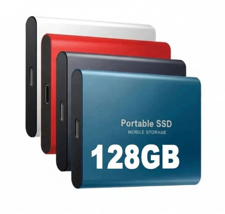 Externe SSD 128GB Ultrasnel Compacte Opslag Aluminium Zilver