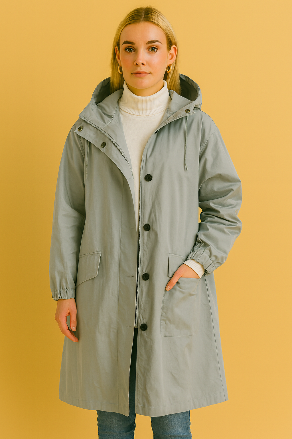 Dames Waterproof Windjack met Capuchon Sportieve Look