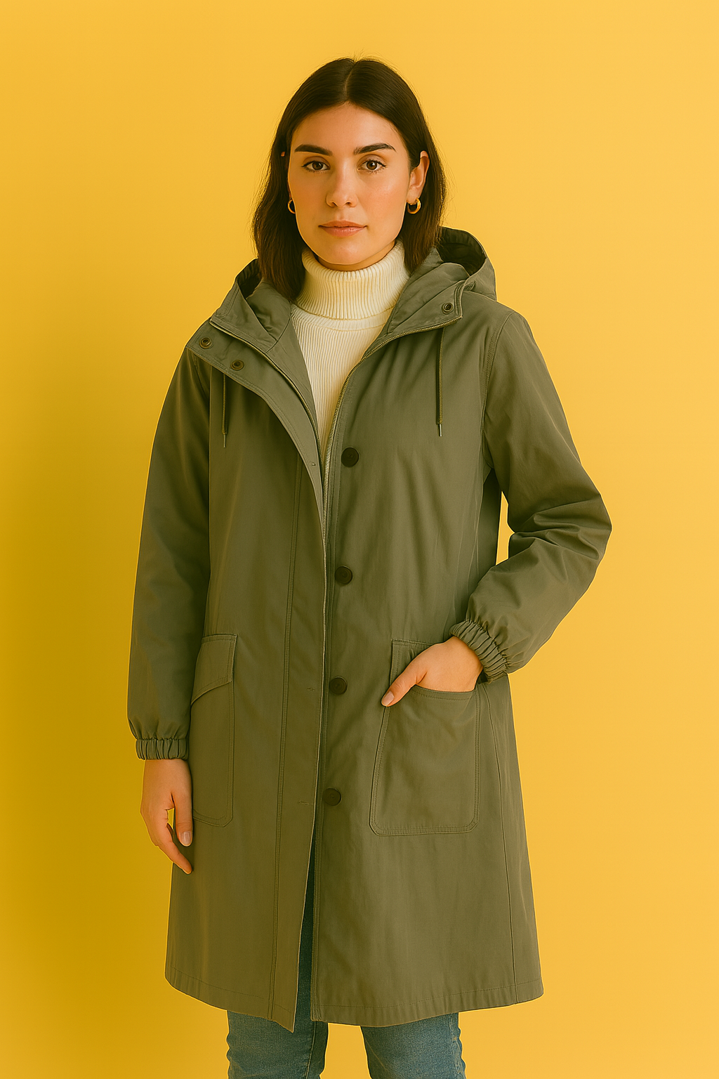 Dames Waterproof Windjack met Capuchon Sportieve Look