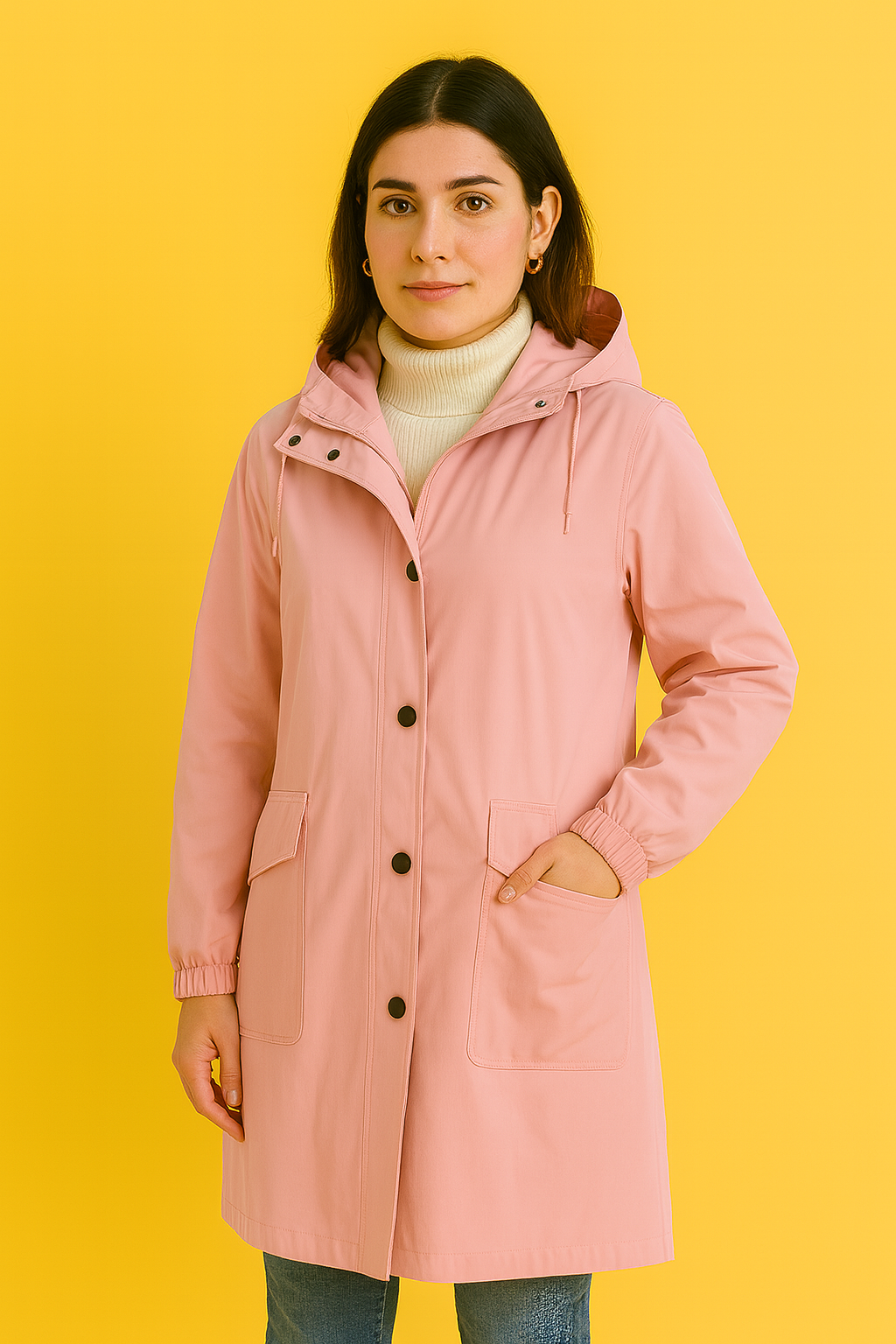 Dames Waterproof Windjack met Capuchon Sportieve Look