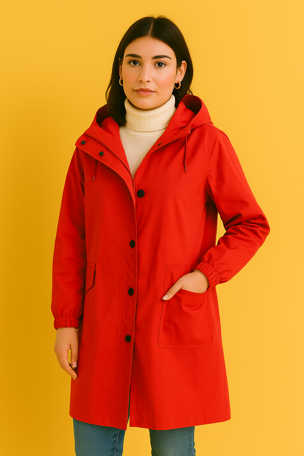 Dames Waterproof Windjack met Capuchon Sportieve Look
