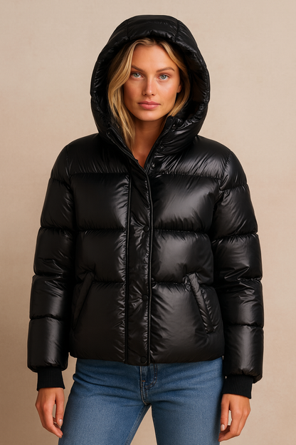Dames Winterjas Gevoerd Pufferjas Warm en Slimfit