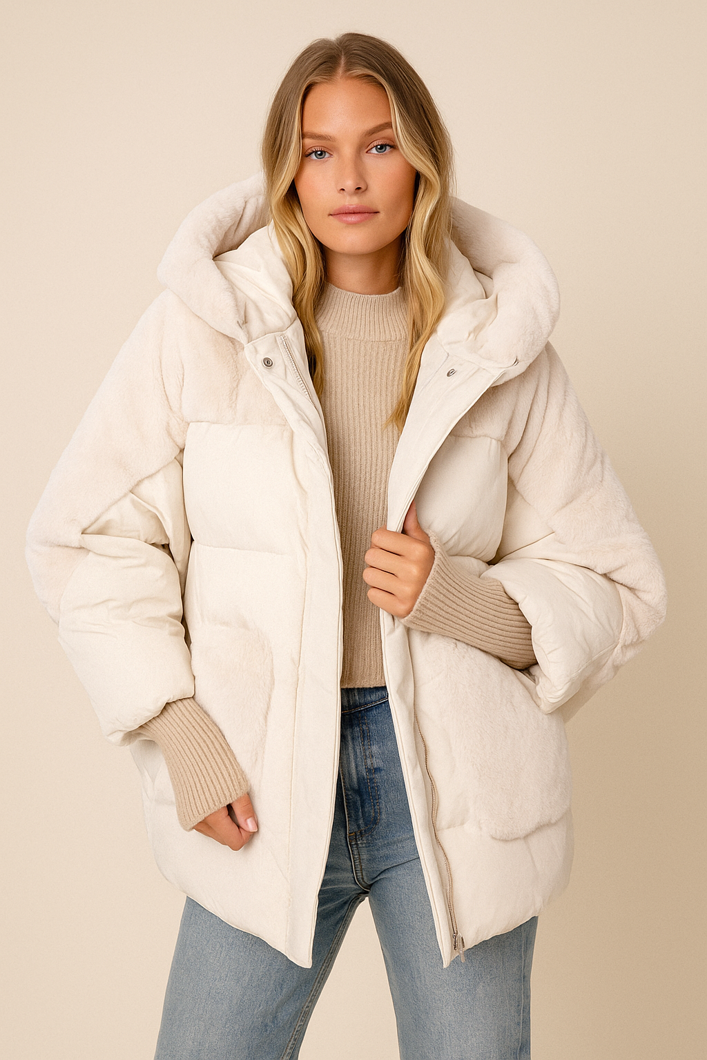 Dames Faux Fur Jas Warme Luxe Wintercoat - StudioMarella