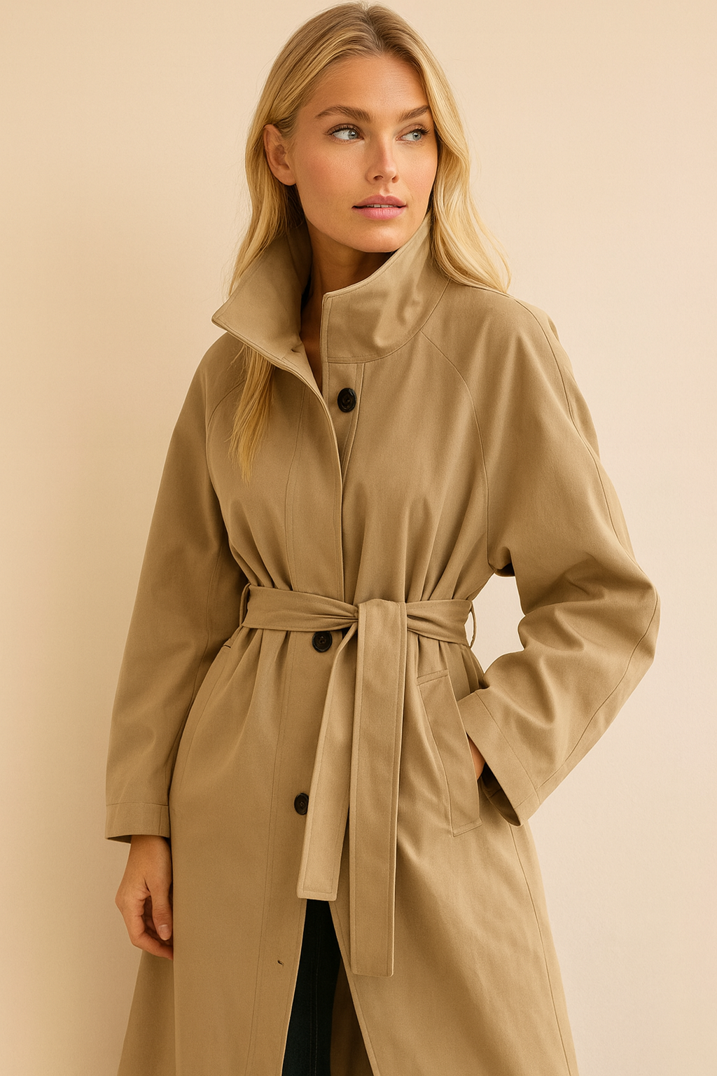 Dames Trenchcoat Lange Stijlvolle Regenjas - StudioMarella