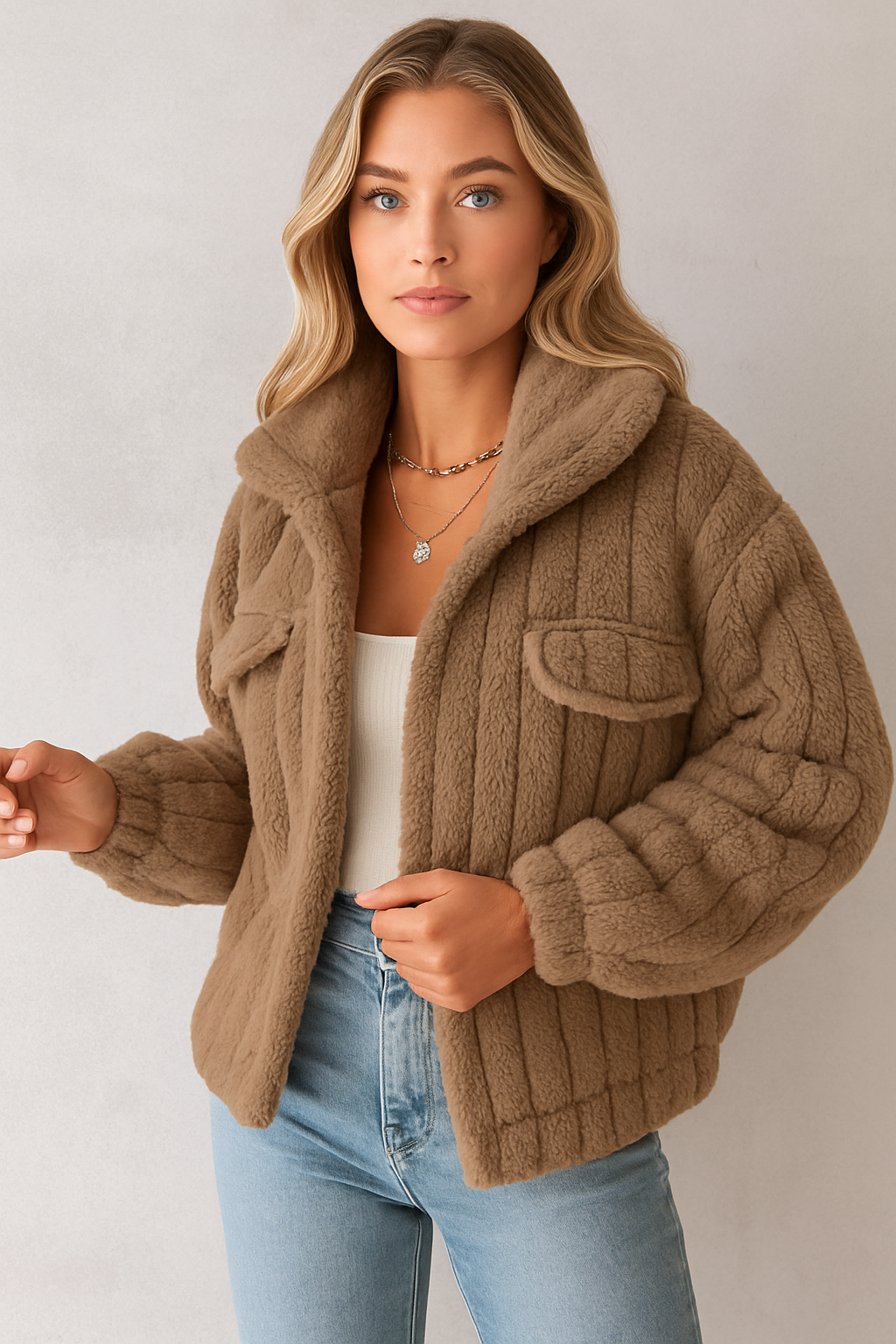 Dames Teddyjas Warm Zacht Bontlook - StudioMarella