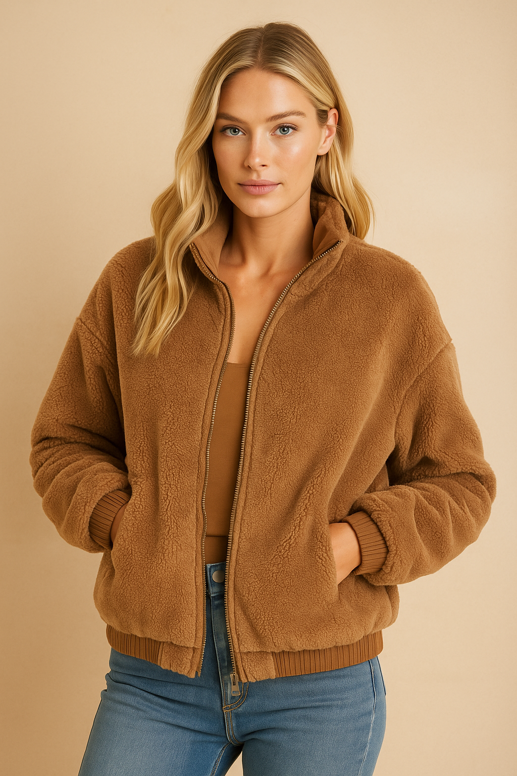 Dames Bomberjas Teddy Zwart Warm en Zachte - StudioMarella