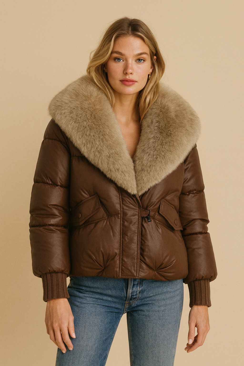 Dames Winterjas Luxe Imitatiebontkraag Koreaanse Look - StudioMarella