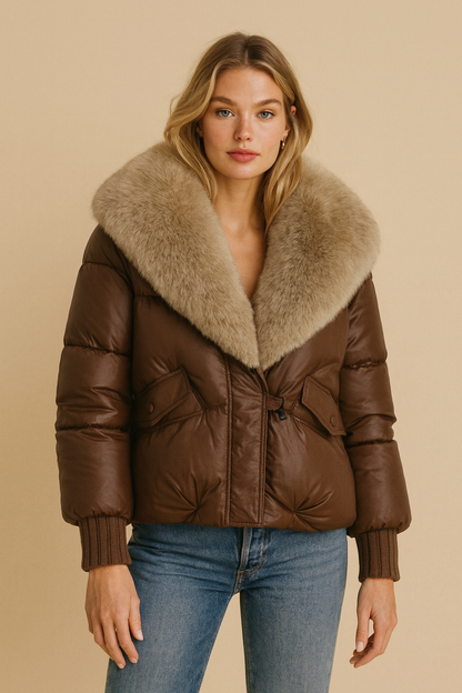 Dames Winterjas Luxe Imitatiebontkraag Koreaanse Look - StudioMarella