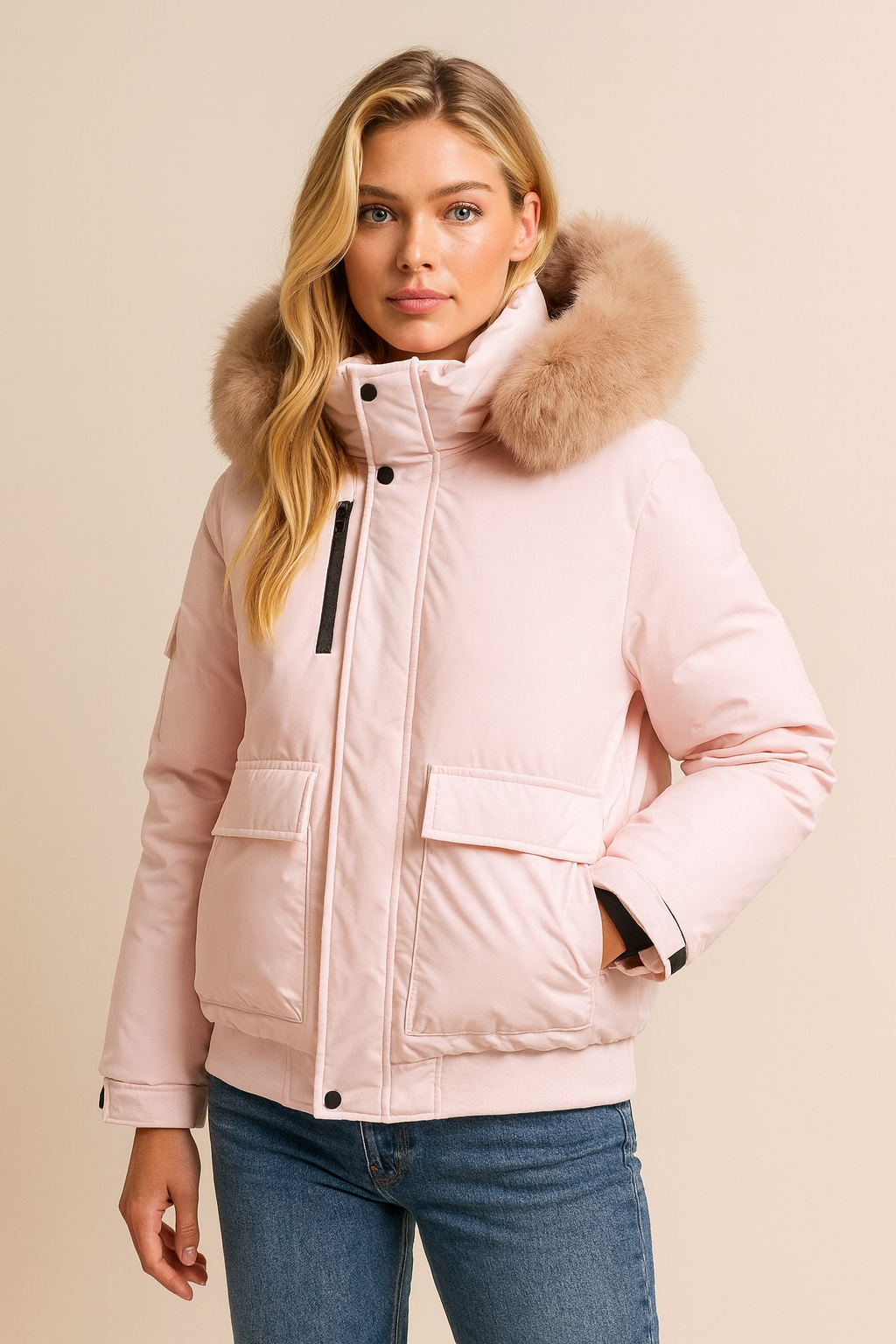 Dames Winterjas met Imitatiebontkraag Warm en Stijlvol - StudioMarella